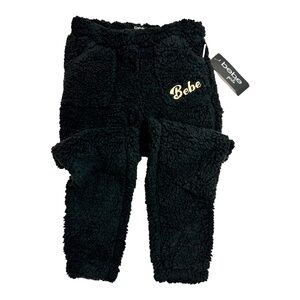 0426 NWT Bebe Girl’s Black Sherpa Joggers